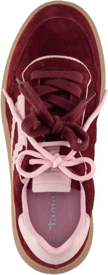 Tamaris Plateausneakers vrijetijdsschoen lage schoen veterschoen met contrast bies - Foto 11