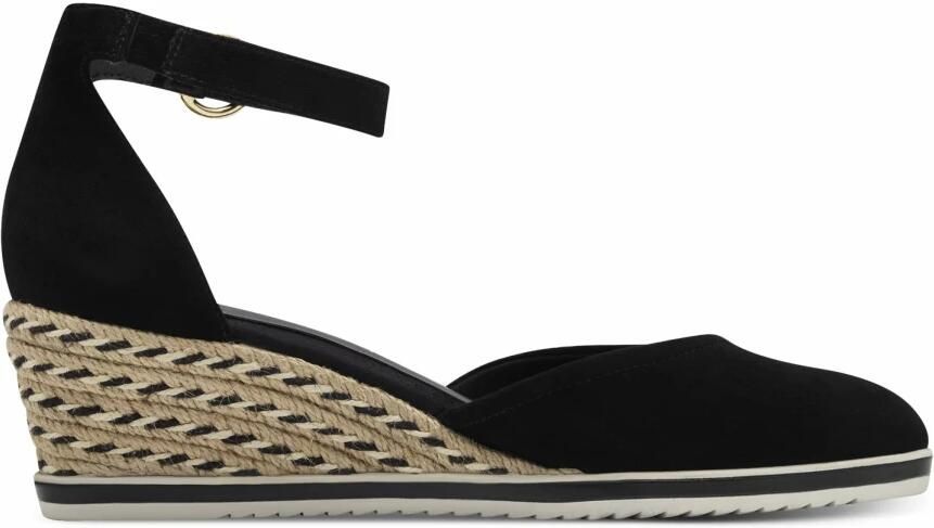 Tamaris Pumps met sleehak instapschoen wig-hak bandensandaal met modieuze jute-afwerking
