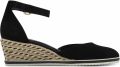 Tamaris Pumps met sleehak instapschoen wig-hak bandensandaal met modieuze jute-afwerking - Zwart
