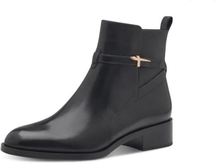 Tamaris Laarsjes blokhak business schoen ankleboots met t-logo decoratie - Foto 6