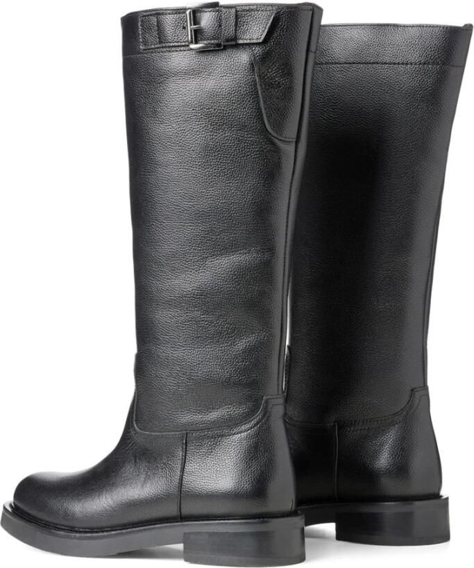 Newd Tamaris Laarzen van leer met gespapplicatie