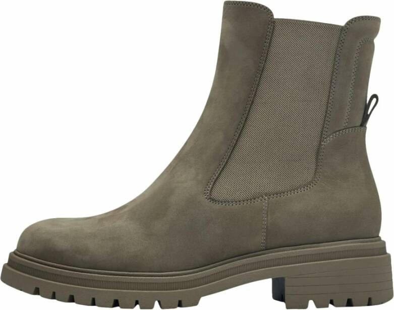 Tamaris Chelsea-boots blokhak combat boots enkellaars met stretch-inzet