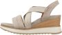 Tamaris Sandalen met sleehak taupe Leer Dames - Thumbnail 3