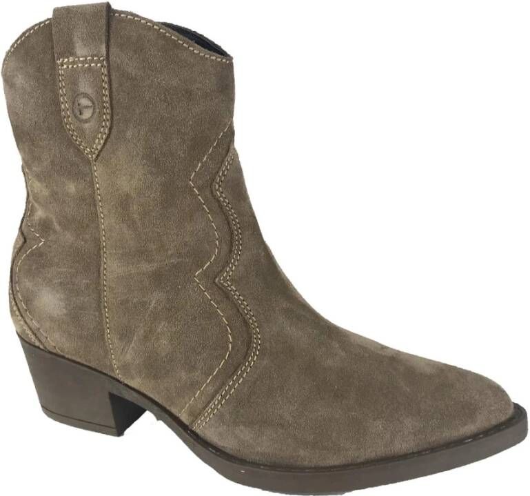 Tamaris Westerse Stijl Dames Cowboy Laarzen Beige Dames