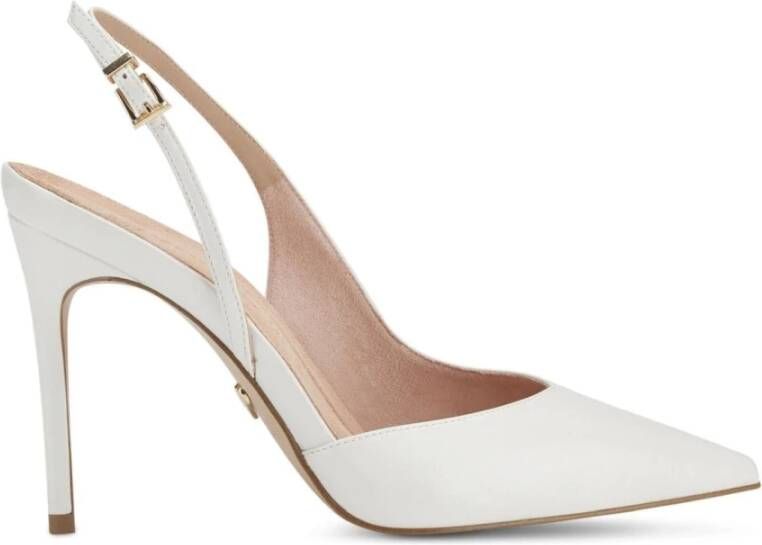 tamaris Witte Leren Pumps White Dames