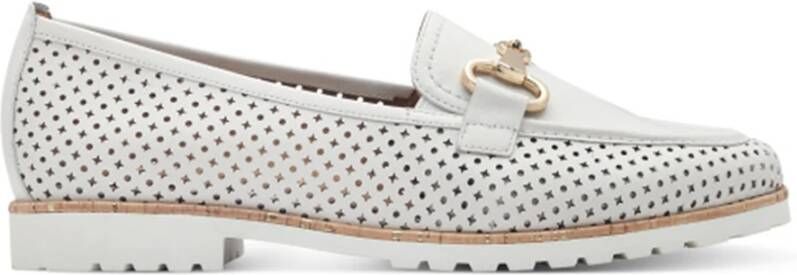 Tamaris Witte platte schoenen met gouden gesp