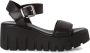 Tamaris Sandalen van leer met geprofileerde plateauzool - Thumbnail 3