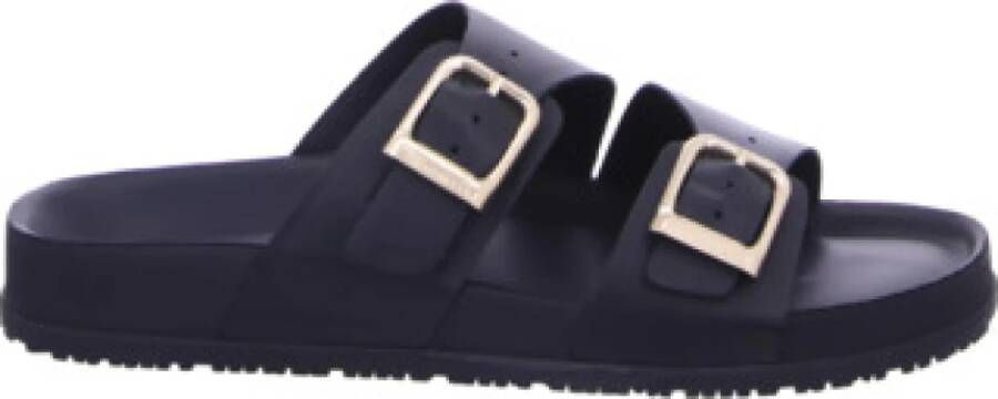 Tamaris Zwarte damesslide sandalen comfortstijl