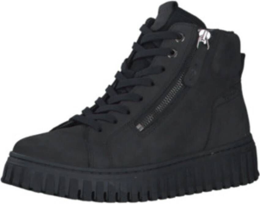 Tamaris dames leren enkellaarsjes zwart M2520643