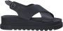 Tamaris Zwarte Leren Platte Sandalen Black Dames - Thumbnail 2