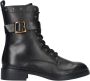 Tamaris Zwarte leren veterschoen met gouden details Zwart Dames - Thumbnail 16