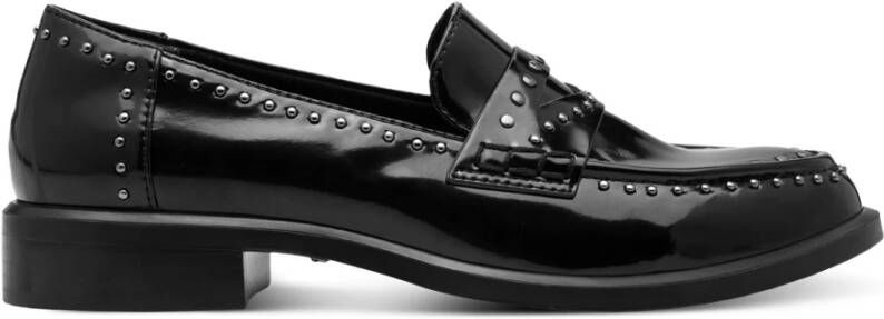 Tamaris Zwarte platte loafers met studs