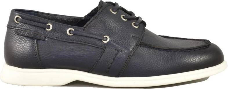 Testoni Leren Schoenen Rubberen Zool Black Heren