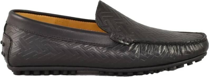 Testoni Leren Schoenen Rubberen Zool Black Heren
