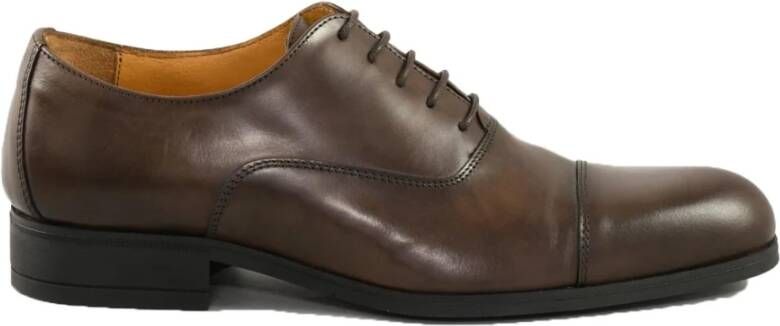Testoni Leren Schoenen Rubberen Zool Brown Heren