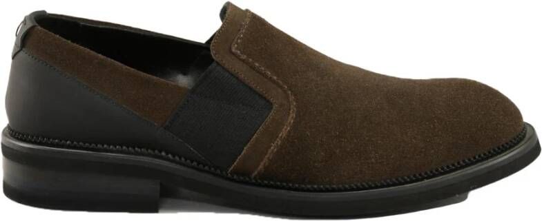Testoni Leren Schoenen Rubberen Zool Brown Heren