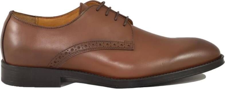 Testoni Leren Schoenen Rubberen Zool Brown Heren