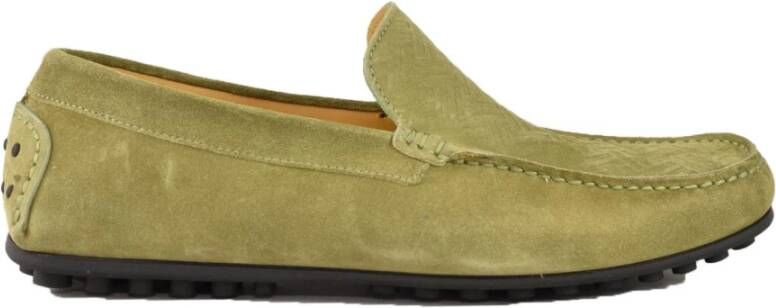 Testoni Leren Schoenen Rubberen Zool Green Heren