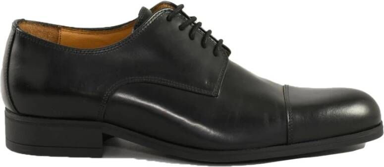 Testoni Leren Schoenen Rubberen Zool Black Heren
