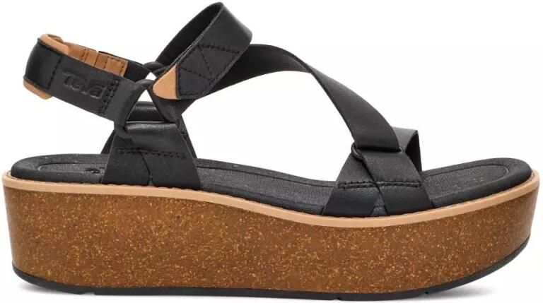 Teva Zwarte sleehak sandalen voor vrouwen