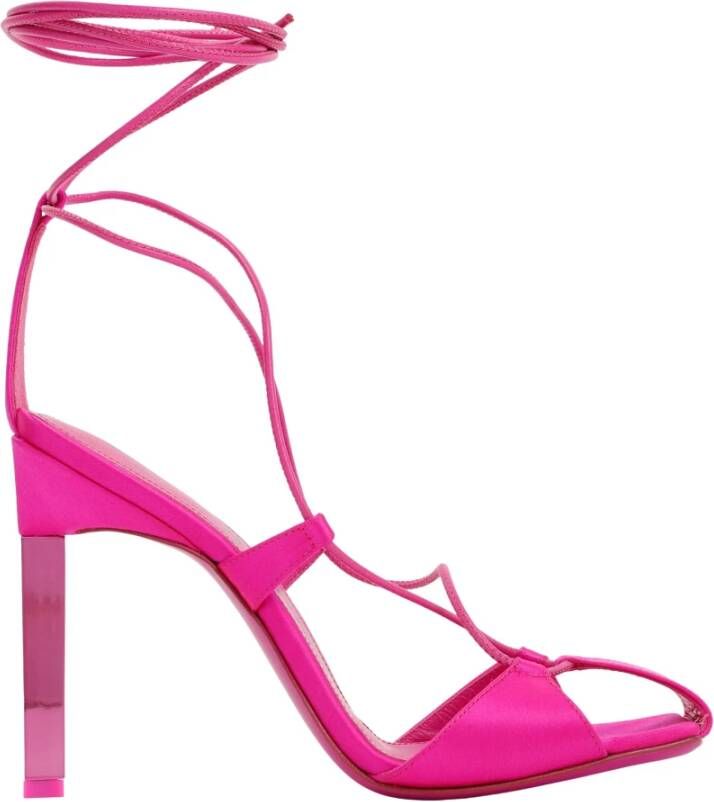 The Attico Adele Lace-Up Pump in Fuchsia Pink Dames