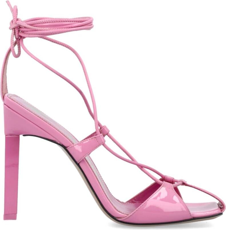 The Attico Adele Lace-Up Sandal 105 Lichtroze Pink Dames