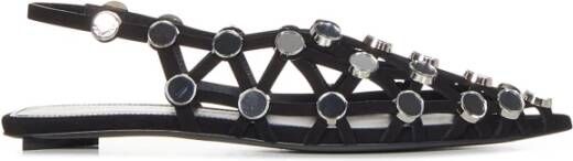 The Attico Grid ballerina's met spiegelende parels Black Dames