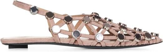The Attico Beige Platte Schoenen met Studs Beige Dames