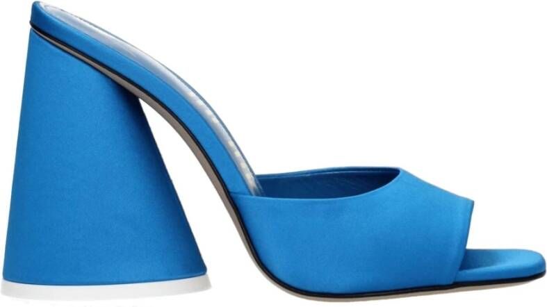 The Attico Blauwe Satijnen Hoge Hak Sandalen