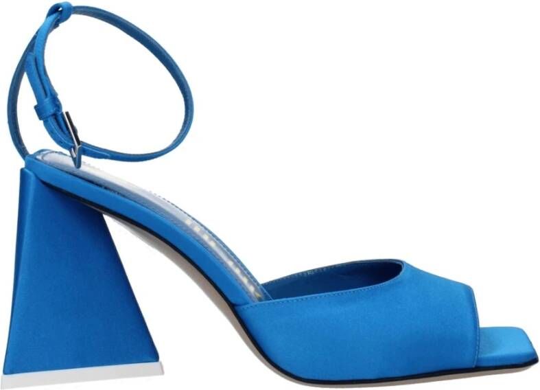 The Attico Blauwe Casual Open Mid Hakken Sandalen Blue Dames