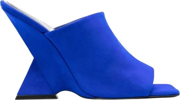 The Attico Blauwe Suède Muiltjes Cheope Stijl