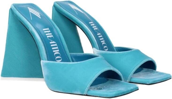 The Attico Blauwe Velvet High Heel Sandalen