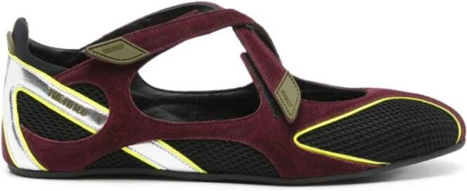 The Attico Bordeaux Ballerina met Gekruiste Bandjes Floor 01