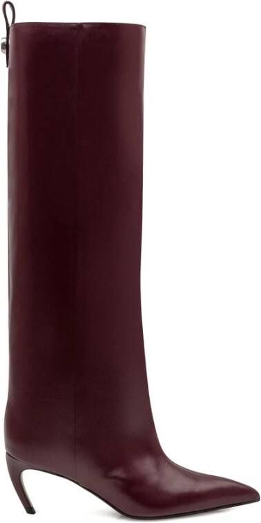 The Attico Bordeauxleren Kitten Heel Schoenen