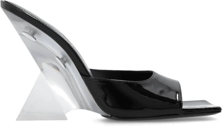 The Attico Zwarte Patentleren Kristal Wig Sandalen Black Dames