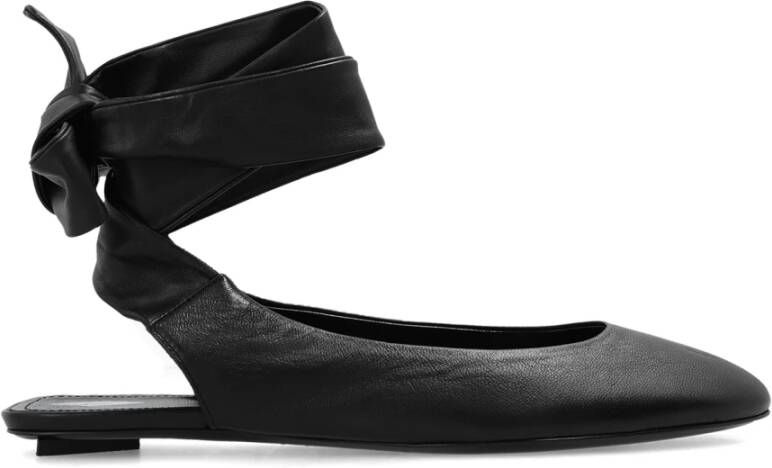 The Attico Cloe leren Ballerina Black Dames