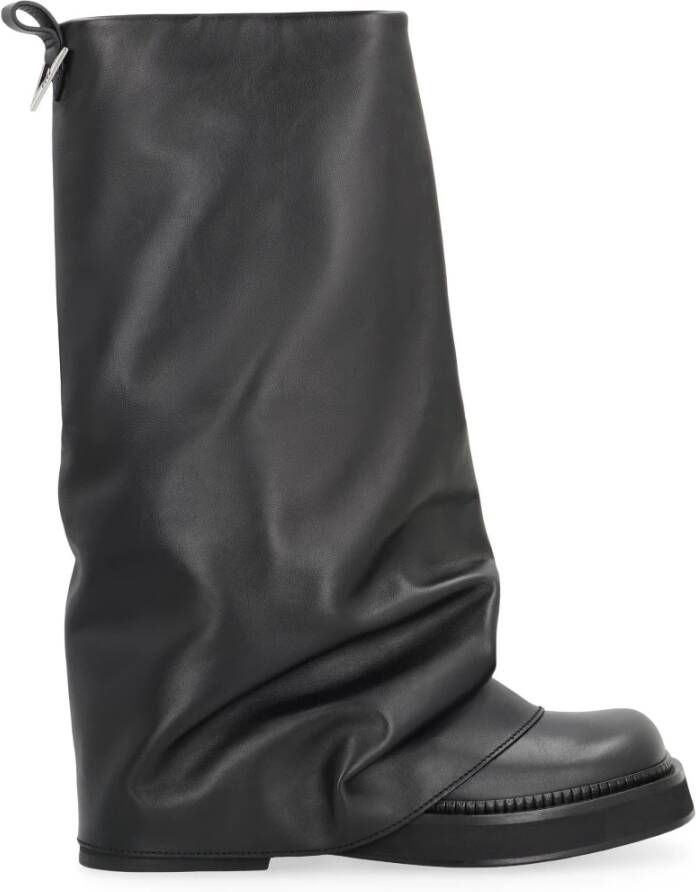 The Attico Combat leren laarzen met achterlogo