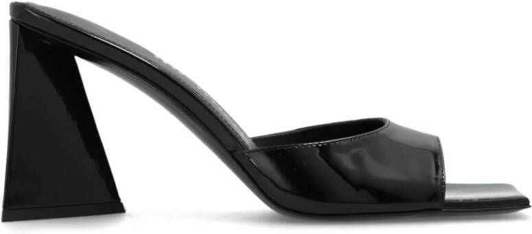 The Attico Leren sandalen met vierkante neus Black Dames