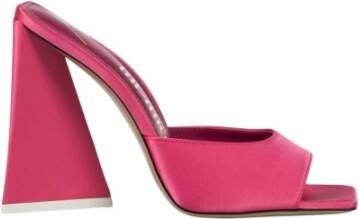 The Attico Roze Stof Hoge Hak Sandaal
