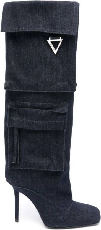 The Attico Donkerblauwe Tube Laarzen met 105mm Hakken Blue Dames