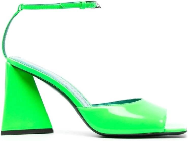 The Attico Flat Sandals Green Dames