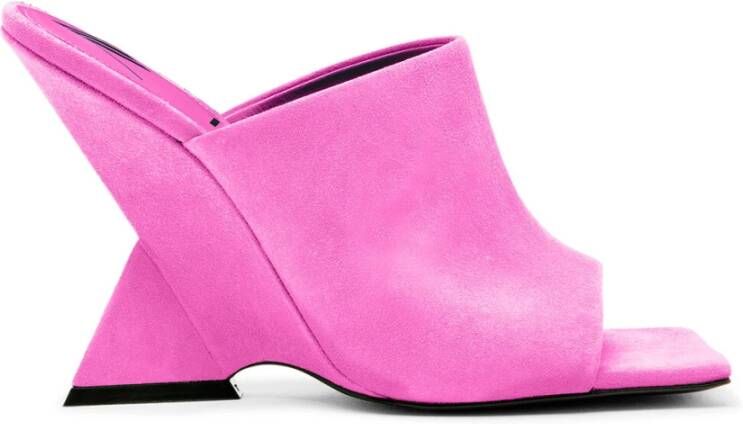 The Attico Fluo Roze Suède Sleehak Muiltje