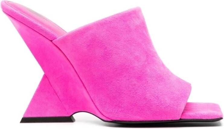 The Attico Fuchsia Cheope 105mm Square-Toe Mules Pink Dames
