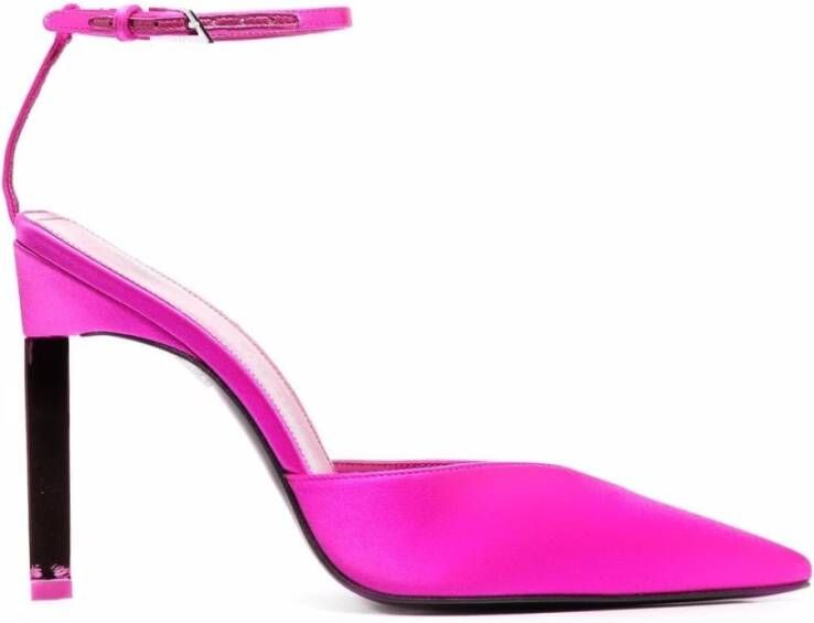 The Attico Fuchsia Perine Satijnen Pumps met Hoge Stiletto Hak Roze Dames