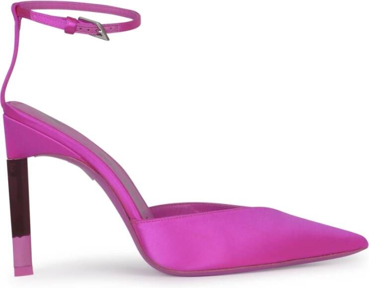 The Attico Fuchsia Perine Satijnen Pumps met Hoge Stiletto Hak Roze Dames