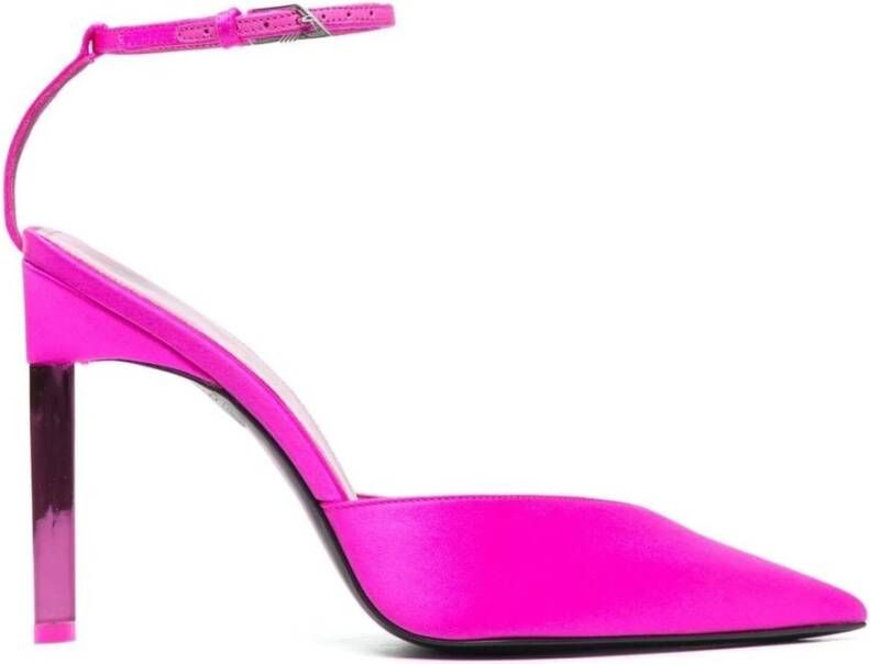 The Attico Fuchsia Perine Satijnen Pumps met Hoge Stiletto Hak Roze Dames