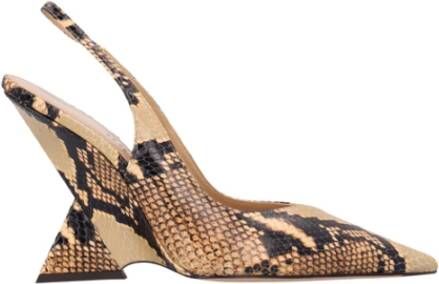 The Attico Gedrukte Leren Slingback Pumps
