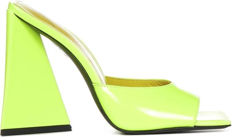 The Attico Gele platte schoenen met piramidehak Yellow Dames