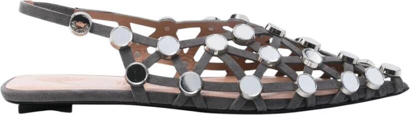 The Attico Grijze Ballerina Platte Schoenen