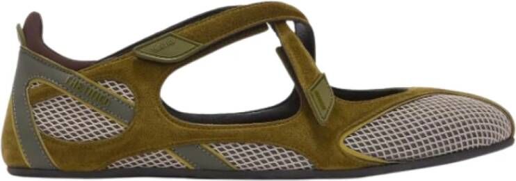 The Attico Groene Mesh Platte Schoenen